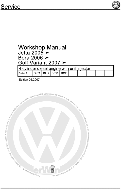 Product picture jetta 2005 bora 2006 golf variant 2007 workshop repair manual