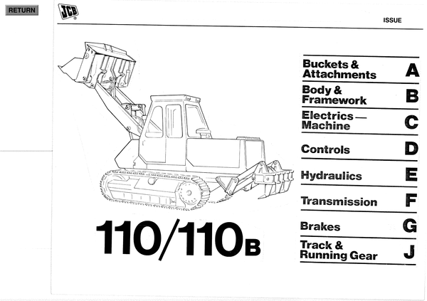 Product picture JCB 110/110B Illustrated Master Parts List Manual