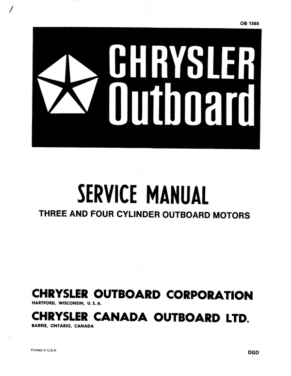 Product picture Chrysler Outboard 3 and 4 Cylinder Three and Four Cylinder Service manual download