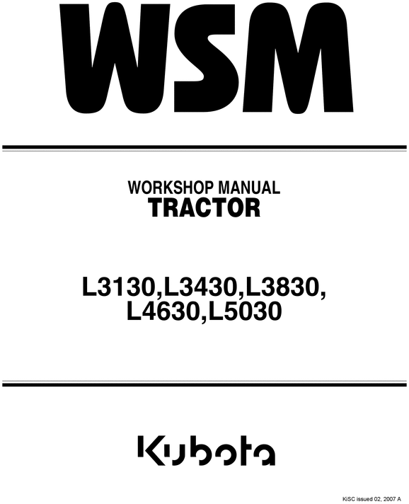 Product picture Kubota L3130 L3430 L3830 L4630 L5030 Tractor Service Repair Manual DOWNLOAD