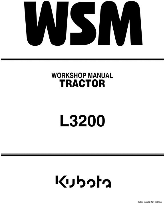 Product picture Kubota Tractor L3200 Workshop Service Manual Download