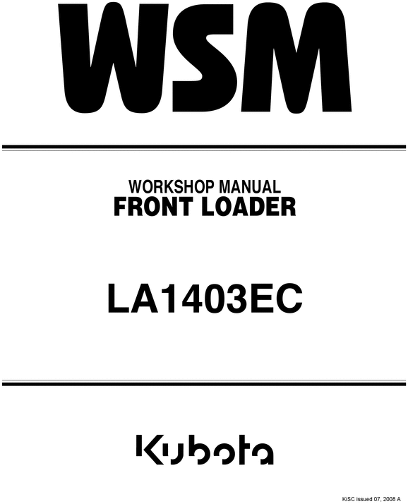 Product picture Kubota LA1403EC Front Loader Service Repair Workshop Manual 