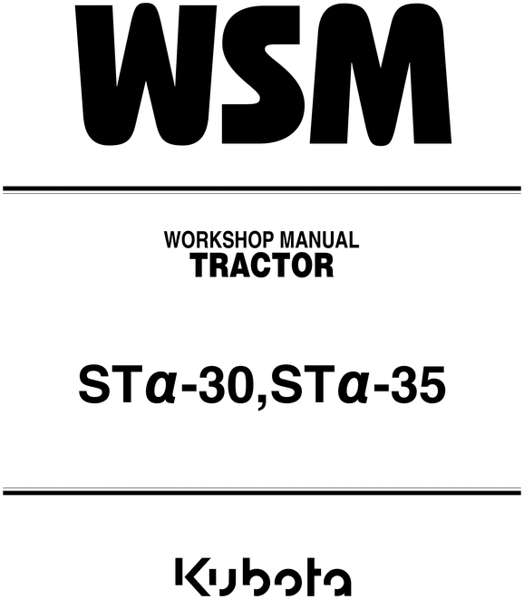 Product picture Kubota STa-30, STa-35 Tractor Service Repair Workshop Manual