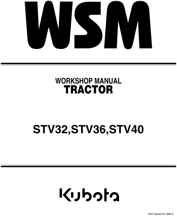 Product picture Kubota STV32 STV36 STV40 Tractor Service Repair Workshop Manual